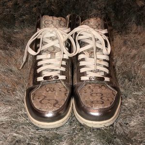 Coach Norra Metallic Silver hightop sneakers